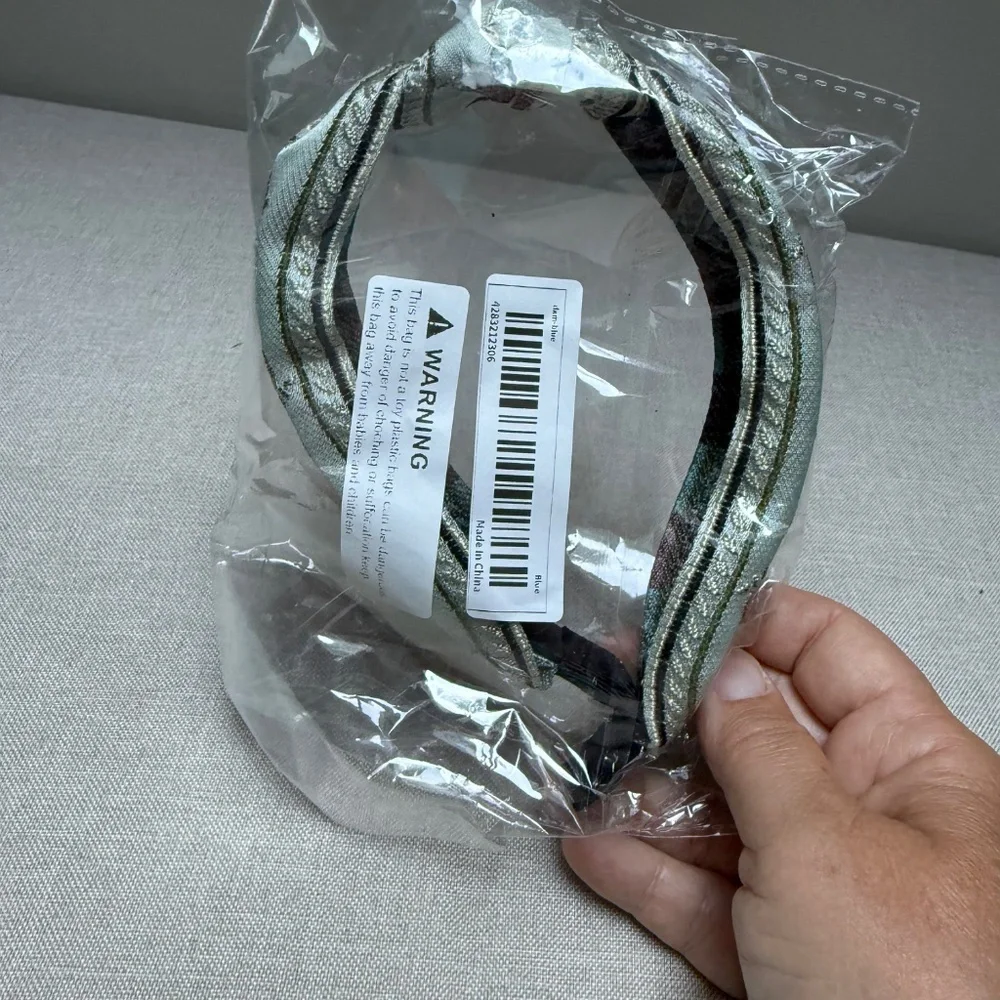 Vintage Look Embroidered Satin Headband Still In Package